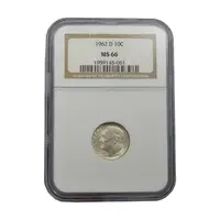 سکه 1 دایم 1962D روزولت - MS66 - آمریکا