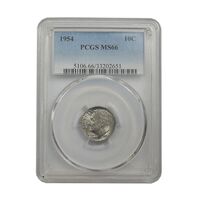 سکه 1 دایم 1954 روزولت - MS66 - آمریکا