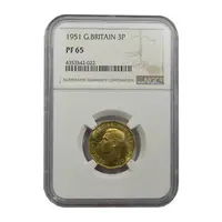 سکه 3 پنس 1951 جرج ششم - PF65 - انگلستان