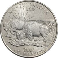سکه کوارتر دلار 2006D ایالتی (داکوتای شمالی) - AU - آمریکا