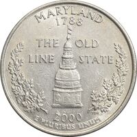 سکه کوارتر دلار 2000D ایالتی (مریلند) - AU - آمریکا