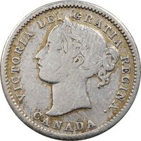 سکه 10 سنت 1858 ویکتوریا - VF35 - کانادا