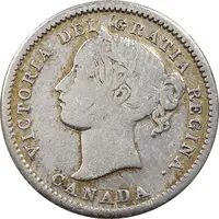 سکه 10 سنت 1858 ویکتوریا - VF35 - کانادا