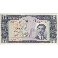 اسکناس 10 ریال 1330 - تک - AU50 - محمد رضا شاه