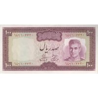 اسکناس 100 ریال (آموزگار - فرمان فرماییان) نوشته سیاه - تک - UNC62 - محمد رضا شاه
