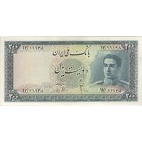اسکناس 200 ریال سری سوم - تک - EF45 - محمد رضا شاه