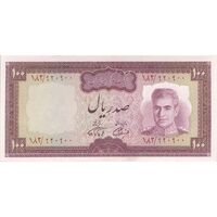 اسکناس 100 ریال (آموزگار - فرمان فرماییان) نوشته سیاه - تک - UNC62 - محمد رضا شاه