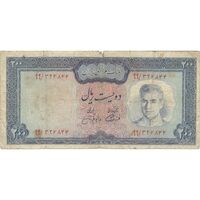 اسکناس 200 ریال (آموزگار - جهانشاهی) - تک - VF20 - محمد رضا شاه