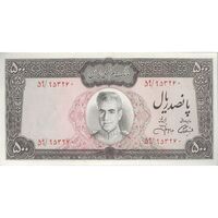 اسکناس 500 ریال (آموزگار - جهانشاهی) - تک - UNC61 - محمد رضا شاه