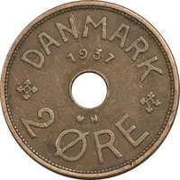 سکه 2 اوره 1937 کریستیان دهم - EF40 - دانمارک