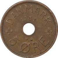 سکه 5 اوره 1938 کریستیان دهم - EF45 - دانمارک