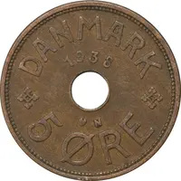 سکه 5 اوره 1938 کریستیان دهم - EF45 - دانمارک