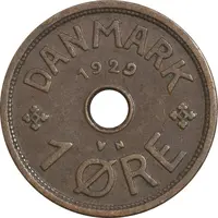 سکه 1 اوره 1929 کریستیان دهم - EF45 - دانمارک