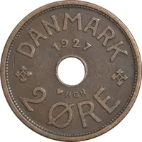 سکه 2 اوره 1927 کریستیان دهم - EF40 - دانمارک