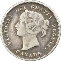 سکه 5 سنت 1899 ویکتوریا - EF40 - کانادا