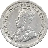 سکه 5 سنت 1917 جرج پنجم - AU55 - کانادا