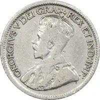 سکه 10 سنت 1920 جرج پنجم - EF45 - کانادا
