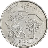 سکه کوارتر دلار 2000P ایالتی (کارولینای جنوبی) - AU50 - آمریکا