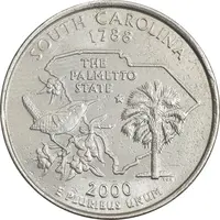 سکه کوارتر دلار 2000P ایالتی (کارولینای جنوبی) - AU50 - آمریکا