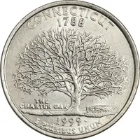 سکه کوارتر دلار 1999P ایالتی (کنکتیکت) - MS62 - آمریکا