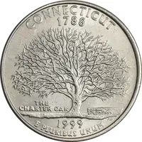 سکه کوارتر دلار 1999P ایالتی (کنکتیکت) - MS61 - آمریکا