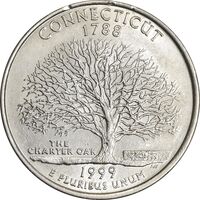 سکه کوارتر دلار 1999D ایالتی (کنکتیکت) - MS61 - آمریکا