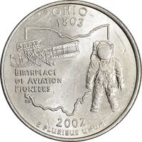 سکه کوارتر دلار 2002P ایالتی (اوهایو) - MS62 - آمریکا