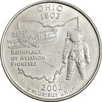 سکه کوارتر دلار 2002P ایالتی (اوهایو) - MS61 - آمریکا