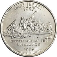 سکه کوارتر دلار 1999D ایالتی (نیوجرسی) - MS62 - آمریکا