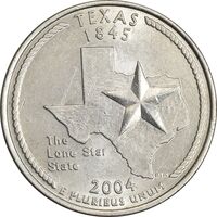 سکه کوارتر دلار 2004P ایالتی (تگزاس) - MS62 - آمریکا