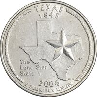 سکه کوارتر دلار 2004P ایالتی (تگزاس) - MS61 - آمریکا