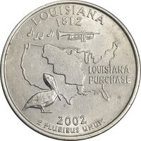 سکه کوارتر دلار 2002P ایالتی (لوئیزیانا) - MS61 - آمریکا