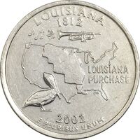 سکه کوارتر دلار 2002D ایالتی (لوئیزیانا) - AU - آمریکا