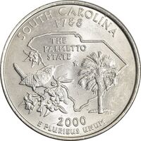 سکه کوارتر دلار 2000P ایالتی (کارولینای جنوبی) - MS63 - آمریکا