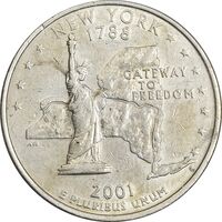 سکه کوارتر دلار 2001D ایالتی (نیویورک) - EF45 - آمریکا