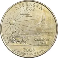 سکه کوارتر دلار 2006P ایالتی (نبراسکا) - EF45 - آمریکا