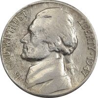 سکه نیکل 5 سنت 1947S جفرسون - VF35 - آمریکا