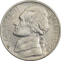 سکه نیکل 5 سنت 1992D جفرسون - EF40 - آمریکا