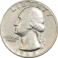 سکه کوارتر دلار 1968 واشنگتن - EF40 - آمریکا