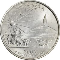 سکه کوارتر دلار 2006D ایالتی (نبراسکا) - MS62 - آمریکا