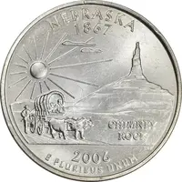 سکه کوارتر دلار 2006D ایالتی (نبراسکا) - MS62 - آمریکا