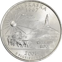 سکه کوارتر دلار 2006P ایالتی (نبراسکا) - MS62 - آمریکا