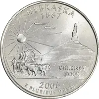 سکه کوارتر دلار 2006P ایالتی (نبراسکا) - MS62 - آمریکا