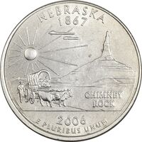 سکه کوارتر دلار 2006P ایالتی (نبراسکا) - AU58 - آمریکا