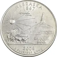 سکه کوارتر دلار 2006P ایالتی (نبراسکا) - AU58 - آمریکا