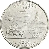 سکه کوارتر دلار 2006D ایالتی (نبراسکا) - AU58 - آمریکا