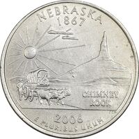سکه کوارتر دلار 2006P ایالتی (نبراسکا) - AU50 - آمریکا
