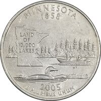 سکه کوارتر دلار 2005P ایالتی (مینسوتا) - AU50 - آمریکا