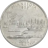 سکه کوارتر دلار 2005P ایالتی (مینسوتا) - AU50 - آمریکا