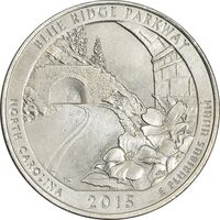 سکه کوارتر دلار 2015P (پارک وی بلو ریج) - AU55 - آمریکا